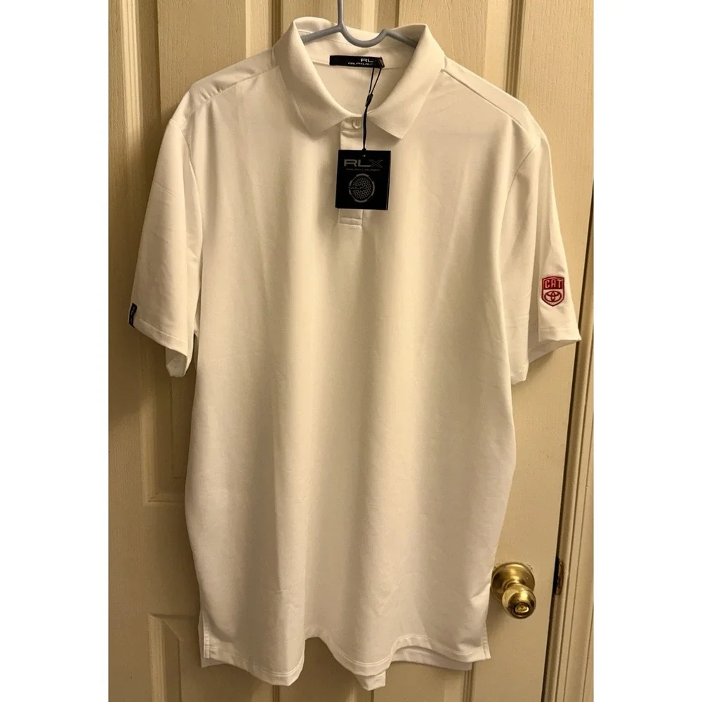 Ralph Lauren RLX Golf Men's Performance Polo Shirt XL White CAT Toyota New
